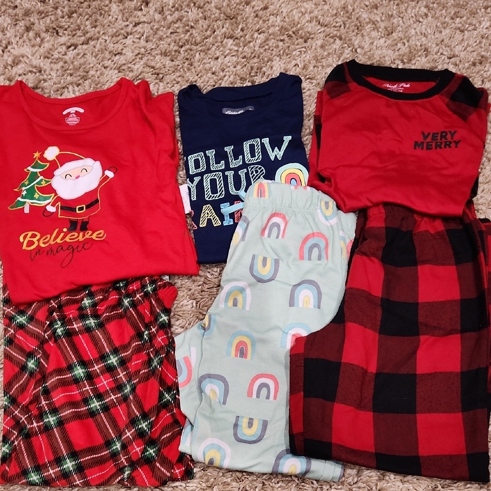 Cozy Red and Blue Pajama Sets with Classic Patterns
